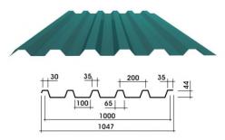 Профнастил НС44-1000 оцинкованный купить по цене от 1 руб/пог.м.