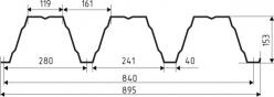 Профнастил Н153-840 (аналог Т 150.1) оцинкованный  купить по цене от 1 руб/пог.м.